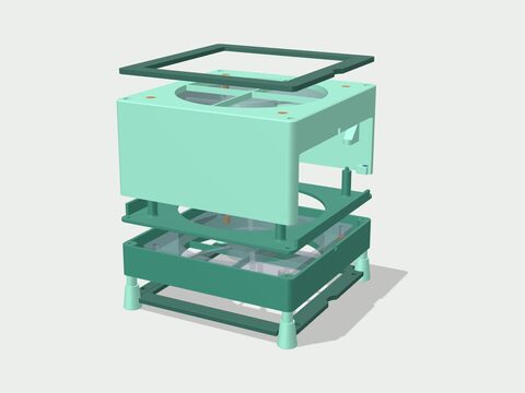 Mini PC enclosure with dual fan intakes and magnetic filters