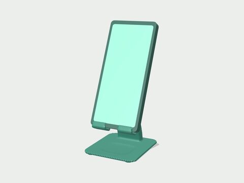Curved phone dock with tray and charging access